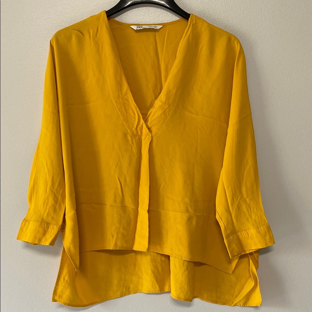 Zara Yellow Women's Top Size L